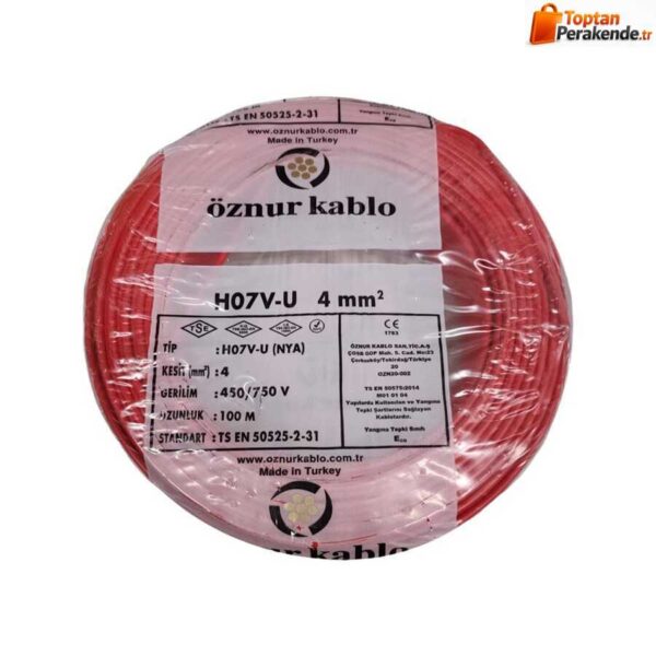 Öznur Nya Kablo 4 mm² Kırmızı ( H07v-U )